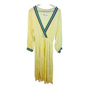 Pitusa Henrietta Dress Standard Size M/L Long Sleeves Yellow Cotton Modal NWOT
